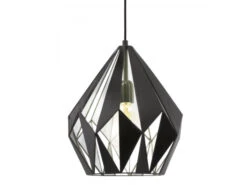 EGLO Hanglamp CARLTON 1 - Zwart/zilver Zilver