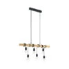 EGLO Hanglamp TOWNSHEND - Hout & Zwart Metaal Hout