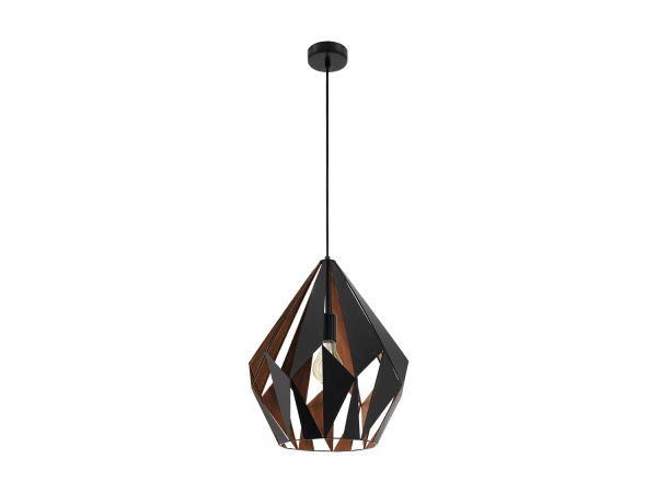 EGLO Hanglamp CARLTON 1 Large - Zwart/koper Zwart - Afbeelding 2