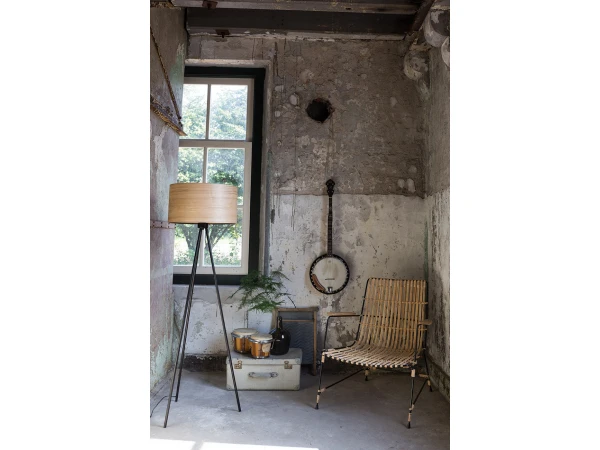 Vloerlamp WOODLAND - Ash Wood Veneered Shade Hout - Afbeelding 3