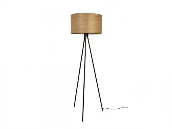 Vloerlamp WOODLAND - Ash Wood Veneered Shade Hout