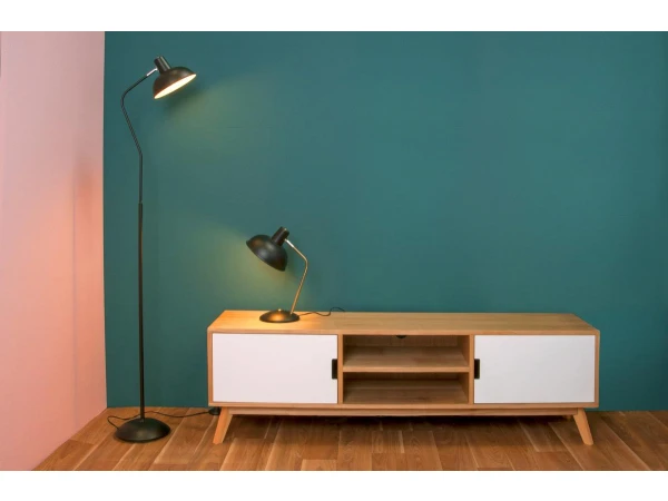 Leitmotiv Bureaulamp HOOD - Mat Zwart Zwart - Afbeelding 3