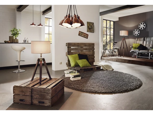 EGLO Vloerlamp LANTADA - Hout/Taupe Hout - Afbeelding 3