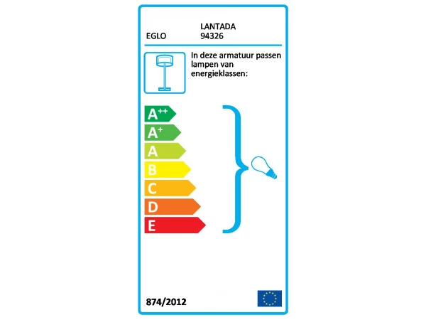 EGLO Vloerlamp LANTADA - Hout/Taupe Hout - Afbeelding 4
