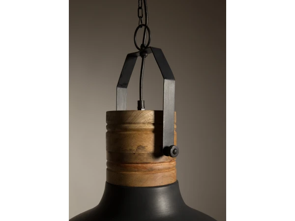 Hanglamp RAW - Zwart Ijzer/mangohout Zwart - Afbeelding 5