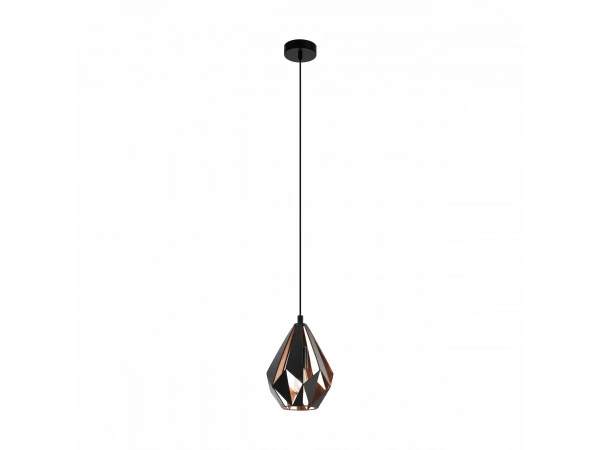 EGLO Hanglamp CARLTON 1 Small - Zwart/koper Zwart - Afbeelding 2
