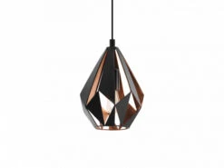 EGLO Hanglamp CARLTON 1 Small - Zwart/koper Zwart