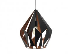 EGLO Hanglamp CARLTON 1 Large - Zwart/koper Zwart