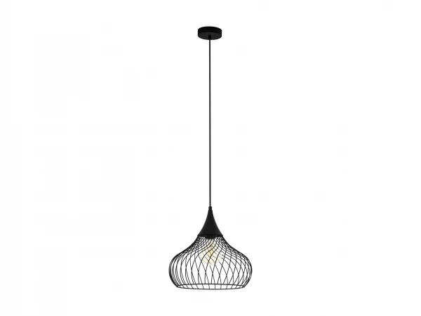 EGLO Hanglamp STAVERTON 1x - Zwart Zwart