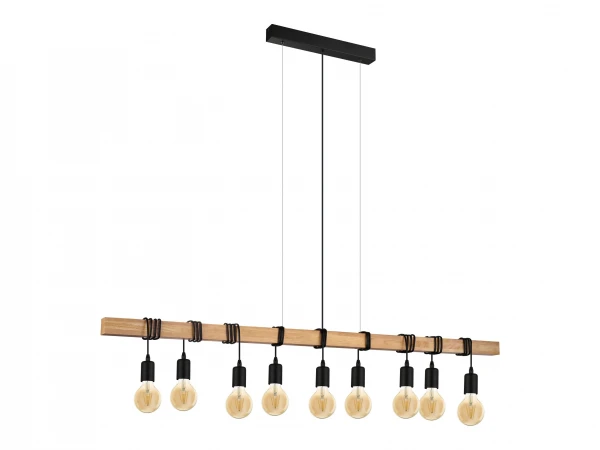 EGLO Hanglamp TOWNSHEND - Zwart Zwart
