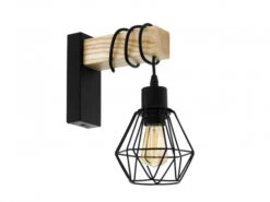EGLO Wandlamp TOWNSHEND 5 - Hout & Zwart Metaal Hout