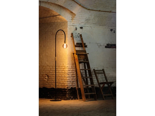 Vloerlamp PIKE - Zwart/goud Zwart - Afbeelding 2