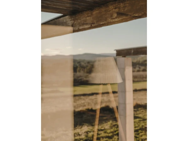 Vloerlamp BENICARLO - Massief Rubberhout Hout - Afbeelding 2