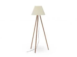 Vloerlamp BENICARLO - Massief Rubberhout Hout