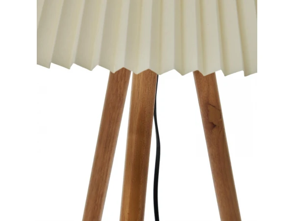 Vloerlamp BENICARLO - Massief Rubberhout Hout - Afbeelding 6