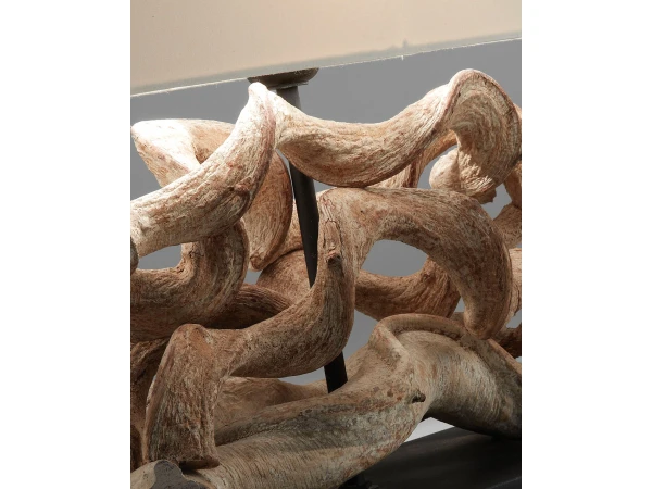 Tafellamp COMET - Wit/Hout Wit - Afbeelding 3