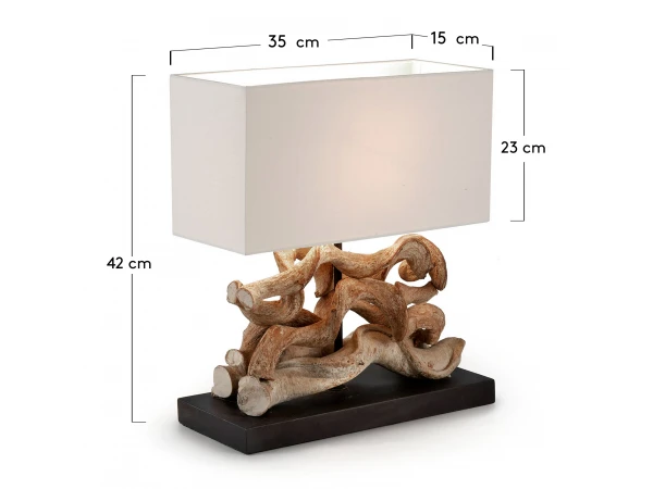 Tafellamp COMET - Wit/Hout Wit - Afbeelding 4