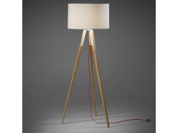 Vloerlamp IGUAZU - Wit/hout Hout - Afbeelding 2