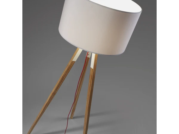 Vloerlamp IGUAZU - Wit/hout Hout - Afbeelding 3