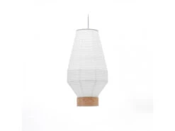 Lampenkap HILA - Papier/Houtfineer Wit