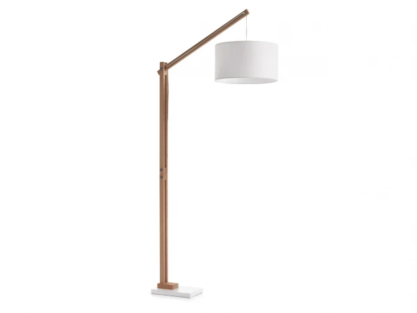 Vloerlamp IZAR - Wit/hout Hout
