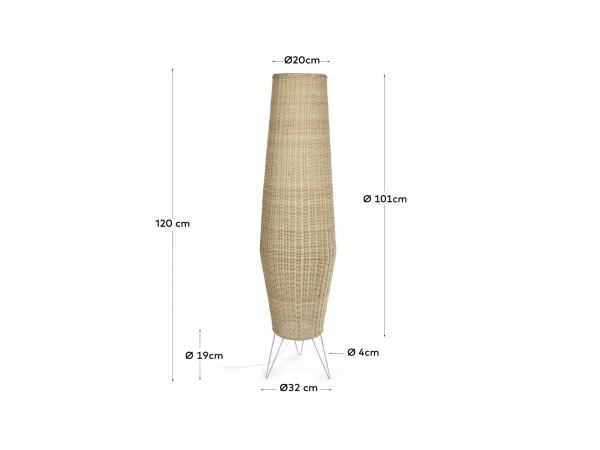 Vloerlamp KAMARIA - Rotan Bruin - Afbeelding 6