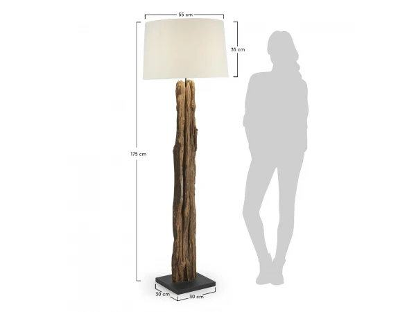 Vloerlamp LLEWOP - Ivory Hout - Afbeelding 5