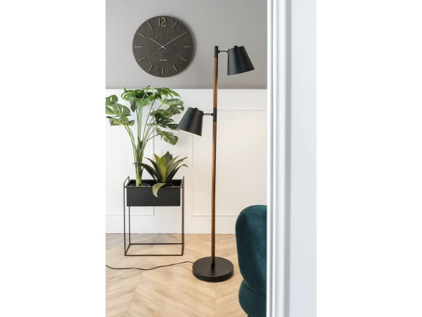 Leitmotiv Vloerlamp RUBI - Donker Hout Zwart Zwart - Afbeelding 2