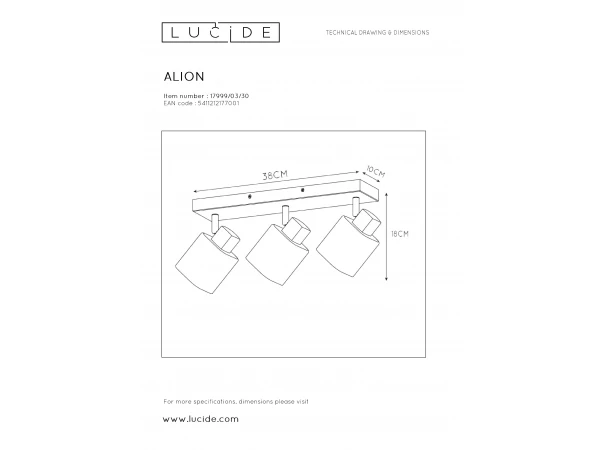 Plafondspot ALION 3x - Zwart/fumé Zwart - Afbeelding 6