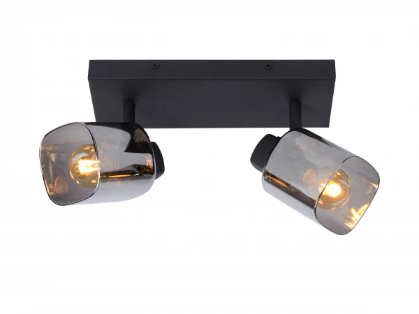 Plafondspot ALION 2x - Zwart/fumé Zwart