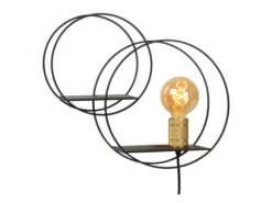 Wandlamp CIRCLE - Zwart/goud Zwart