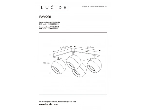 Spot FAVORI 4x - Zwart Zwart - Afbeelding 3