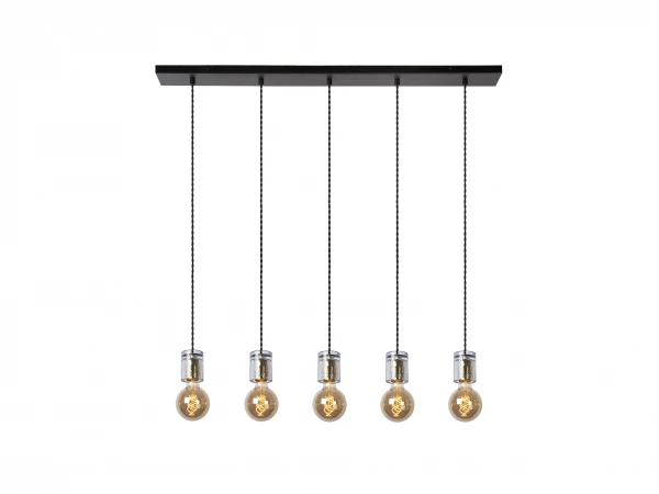 Hanglamp Balk GELKA 5x - Fumé Glas Glas