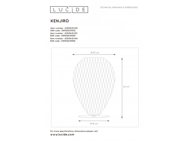 Tafellamp KENJIRO - Rotan Zwart Zwart - Afbeelding 7