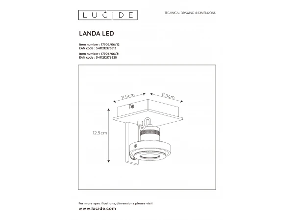 Spot LANDA II 1x - Aluminium Zilver - Afbeelding 5
