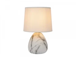 Tafellamp MARMO - Witte Marmerlook Wit
