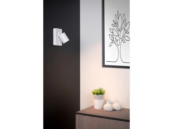 Wandspot NIGEL Met USB Oplaadpunt - Wit Wit - Afbeelding 2