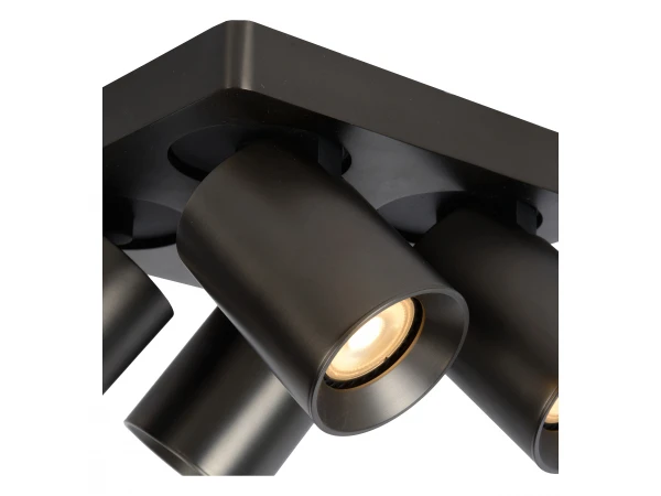 Plafondspot NIGEL 4x - Zwart Staal Rvs - Afbeelding 4