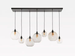 Plafondlamp SEATTLE Met 7 Glazen Bollen Topaz Zwart