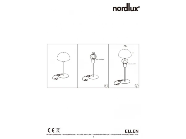 Nordlux Tafellamp ELLEN - Zwart Zwart - Afbeelding 7