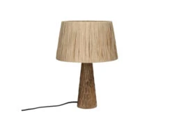 Tafellamp AGNÈS - Mango Hout/Raffia Bruin