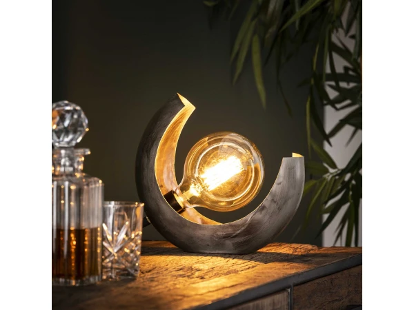 Tafellamp HALF MOON - Oud Zilver Zilver