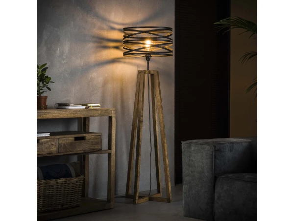 Vloerlamp TWIST - Hout/metaal Hout - Afbeelding 2