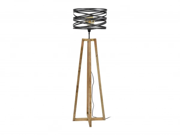 Vloerlamp TWIST - Hout/metaal Hout
