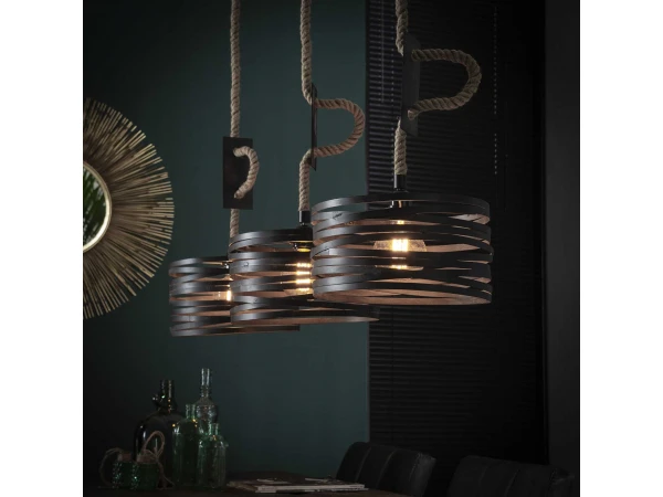 Hanglamp TWIST - Metaal/touw Rvs - Afbeelding 2