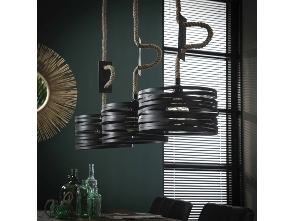 Hanglamp TWIST - Metaal/touw Rvs - Afbeelding 3