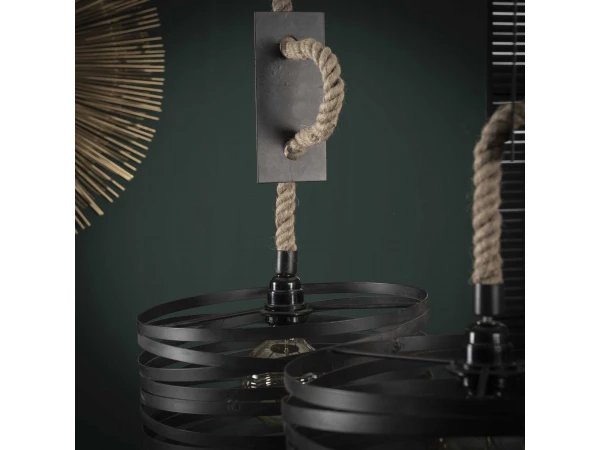 Hanglamp TWIST - Metaal/touw Rvs - Afbeelding 4