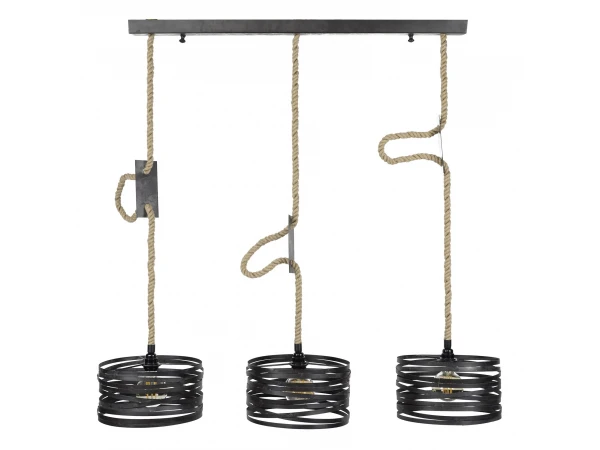 Hanglamp TWIST - Metaal/touw Rvs